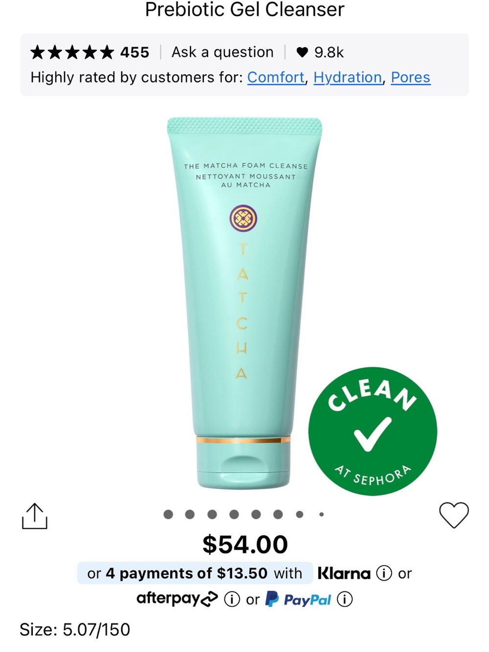 Tatcha Matcha Foam Cleanser